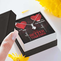 Load image into Gallery viewer, Designs by MyUtopia Shout Out:To My Wife, We&#39;re Better Together Alluring Beauty Crystal Necklace with custom Gift Message Card
