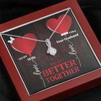 Load image into Gallery viewer, Designs by MyUtopia Shout Out:To My Wife, We&#39;re Better Together Alluring Beauty Crystal Necklace with custom Gift Message Card,Mahogany Style Luxury Box / 14K White Gold Finish,Alluring Beauty Necklace

