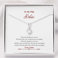 Load image into Gallery viewer, Designs by MyUtopia Shout Out:To My Wife, You Are My Everything Alluring Beauty Gift Necklace with Personalized Gift Message Card,Standard Box / 14K White Gold Finish,Alluring Beauty Necklace
