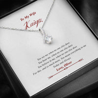 Load image into Gallery viewer, Designs by MyUtopia Shout Out:To My Wife, You Believe in Me, Alluring Beauty Crystal Necklace with Personalized Gift Message Card
