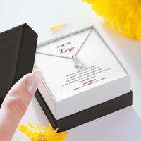 Load image into Gallery viewer, Designs by MyUtopia Shout Out:To My Wife, You Believe in Me, Alluring Beauty Crystal Necklace with Personalized Gift Message Card
