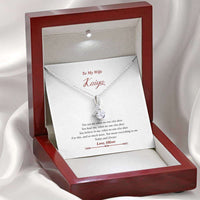 Load image into Gallery viewer, Designs by MyUtopia Shout Out:To My Wife, You Believe in Me, Alluring Beauty Crystal Necklace with Personalized Gift Message Card,Mahogany Style Luxury Box / 14k White Gold Finish,Alluring Beauty Necklace
