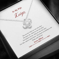 Load image into Gallery viewer, Designs by MyUtopia Shout Out:To My Wife, You Believe in Me, Love Knot Crystal Necklace with Gift Message Card

