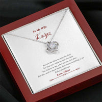 Load image into Gallery viewer, Designs by MyUtopia Shout Out:To My Wife, You Believe in Me, Love Knot Crystal Necklace with Gift Message Card
