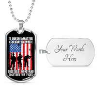 Load image into Gallery viewer, Designs by MyUtopia Shout Out:Together We Fight Personalized Engravable Keepsake Dog Tag Necklace,Silver / Yes,Dog Tag Necklace
