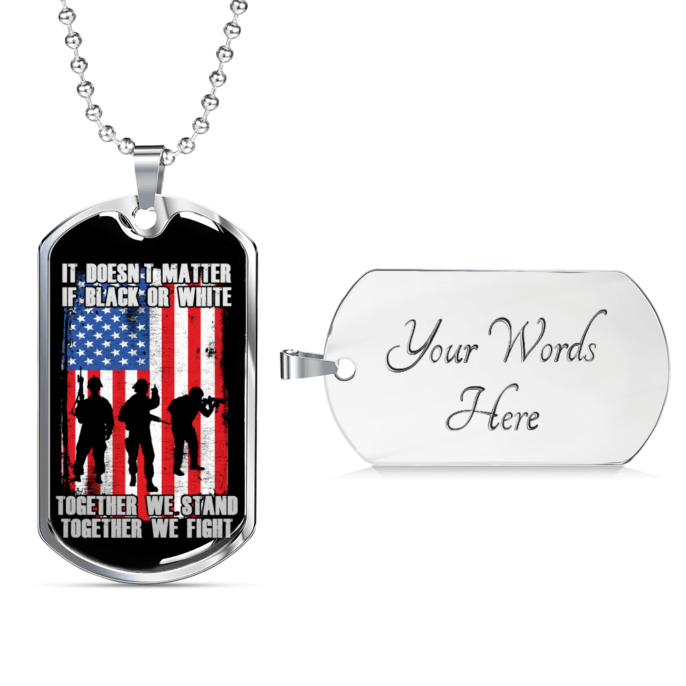 Designs by MyUtopia Shout Out:Together We Fight Personalized Engravable Keepsake Dog Tag Necklace,Silver / Yes,Dog Tag Necklace