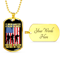 Load image into Gallery viewer, Designs by MyUtopia Shout Out:Together We Fight Personalized Engravable Keepsake Dog Tag Necklace,Gold / Yes,Dog Tag Necklace
