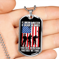 Load image into Gallery viewer, Designs by MyUtopia Shout Out:Together We Fight Personalized Engravable Keepsake Dog Tag Necklace
