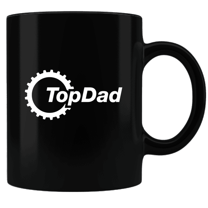 Designs by MyUtopia Shout Out:Top Dad Black Coffee Mug,Black,Ceramic Coffee Mug