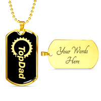 Load image into Gallery viewer, Designs by MyUtopia Shout Out:Top Dad Personalized Engravable Keepsake Dog Tag,Gold / Yes,Dog Tag Necklace
