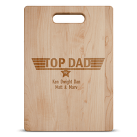 Load image into Gallery viewer, Designs by MyUtopia Shout Out:Top Dad Personalized with Kids Names Engraved Maple Cutting Board

