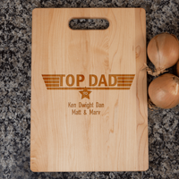 Load image into Gallery viewer, Designs by MyUtopia Shout Out:Top Dad Personalized with Kids Names Engraved Maple Cutting Board,🌟  Best Value 9 3/4″ X 13.5″,Cutting Board
