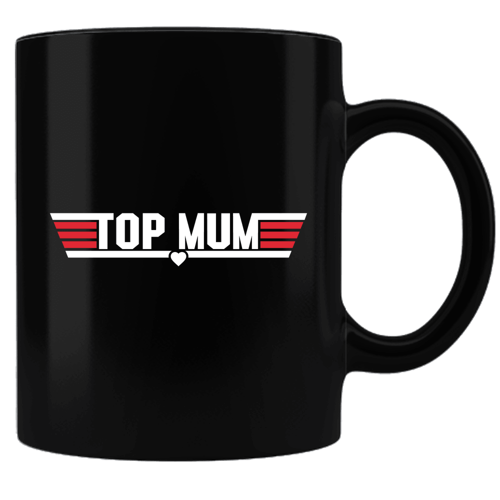 Designs by MyUtopia Shout Out:Top Mum Black Coffee Mug,Black,Ceramic Coffee Mug