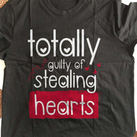 Load image into Gallery viewer, Designs by MyUtopia Shout Out:Totally Guilty of Stealing Hearts Valentines Day Humor Adult Unisex T-Shirt
