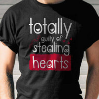 Load image into Gallery viewer, Designs by MyUtopia Shout Out:Totally Guilty of Stealing Hearts Valentines Day Humor Adult Unisex T-Shirt
