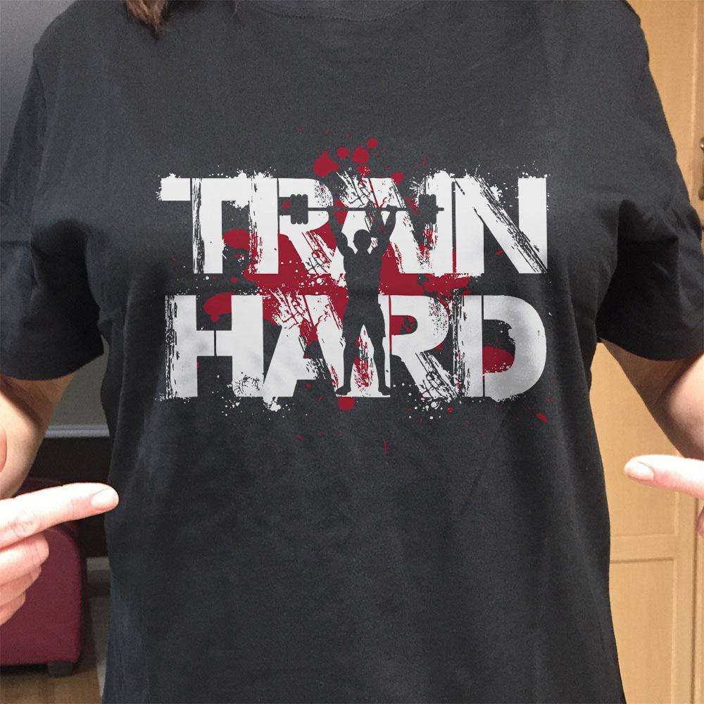 Designs by MyUtopia Shout Out:Train Hard Adult Unisex T-Shirt