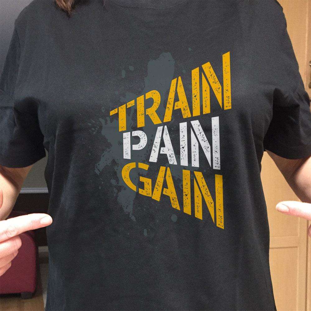 Designs by MyUtopia Shout Out:Train Pain Gain Adult Unisex T-Shirt