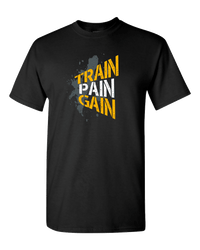 Load image into Gallery viewer, Designs by MyUtopia Shout Out:Train Pain Gain Adult Unisex T-Shirt,S / Black,Adult Unisex T-Shirt
