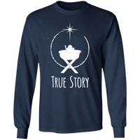 Load image into Gallery viewer, Designs by MyUtopia Shout Out:True Story - Ultra Cotton Long Sleeve T-Shirt,Navy / S,Long Sleeve T-Shirts
