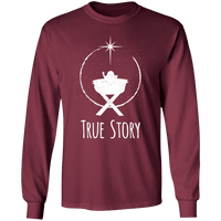 Load image into Gallery viewer, Designs by MyUtopia Shout Out:True Story - Ultra Cotton Long Sleeve T-Shirt,Maroon / S,Long Sleeve T-Shirts
