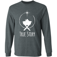 Load image into Gallery viewer, Designs by MyUtopia Shout Out:True Story - Ultra Cotton Long Sleeve T-Shirt,Dark Heather / S,Long Sleeve T-Shirts
