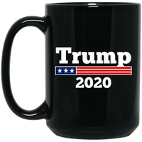 Load image into Gallery viewer, Designs by MyUtopia Shout Out:Trump 2020 Ceramic Coffee Mug,15 oz / Black,Ceramic Coffee Mug
