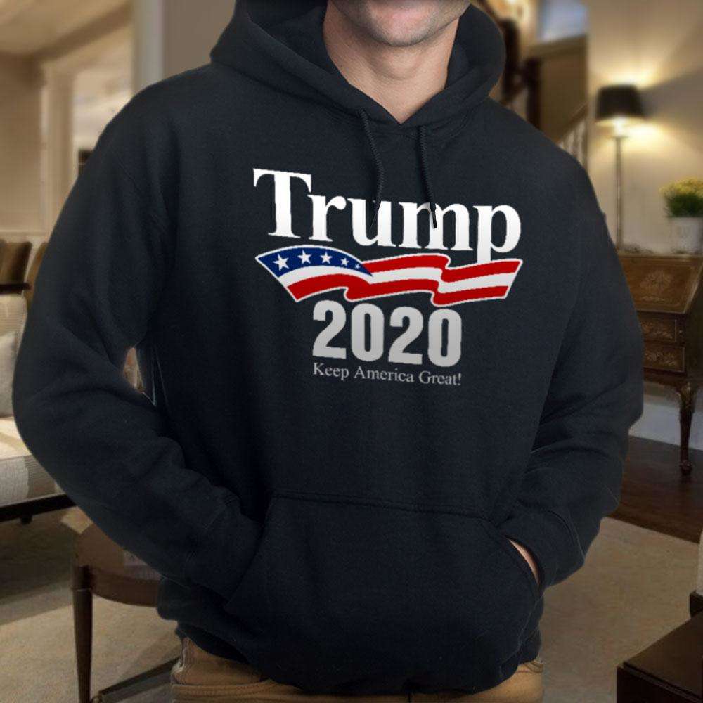 Designs by MyUtopia Shout Out:Trump 2020 Keep America Great Core Fleece Pullover Hoodie