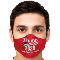 Load image into Gallery viewer, Designs by MyUtopia Shout Out:Trump 2020 Keep America Great Fitted Face Mask w. Adjustable Ear Loops,Adult / Single / No filters,Fabric Face Mask
