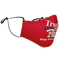 Load image into Gallery viewer, Designs by MyUtopia Shout Out:Trump 2020 Keep America Great Fitted Face Mask w. Adjustable Ear Loops
