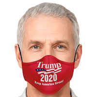 Load image into Gallery viewer, Designs by MyUtopia Shout Out:Trump 2020 Keep America Great Fitted Face Mask w. Adjustable Ear Loops
