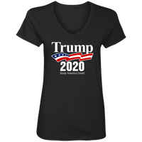 Load image into Gallery viewer, Designs by MyUtopia Shout Out:Trump 2020 Keep America Great Ladies&#39; V-Neck T-Shirt,S / Black,Ladies T-Shirts
