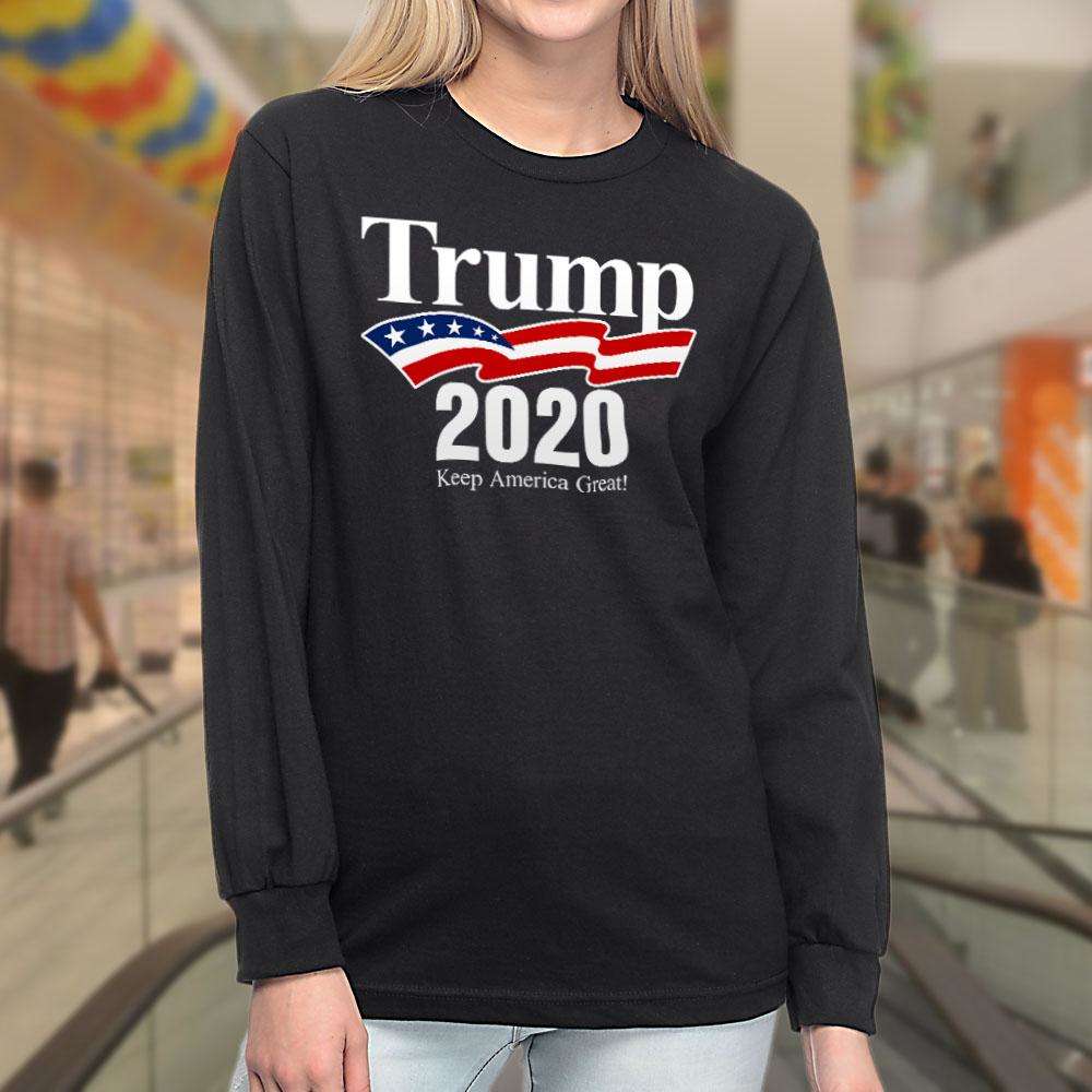 Designs by MyUtopia Shout Out:Trump 2020 Keep America Great Long Sleeve Ultra Cotton T-Shirt