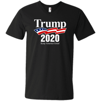 Load image into Gallery viewer, Designs by MyUtopia Shout Out:Trump 2020 Keep America Great Men&#39;s Printed V-Neck T-Shirt,S / Black,Adult Unisex Vneck Tee
