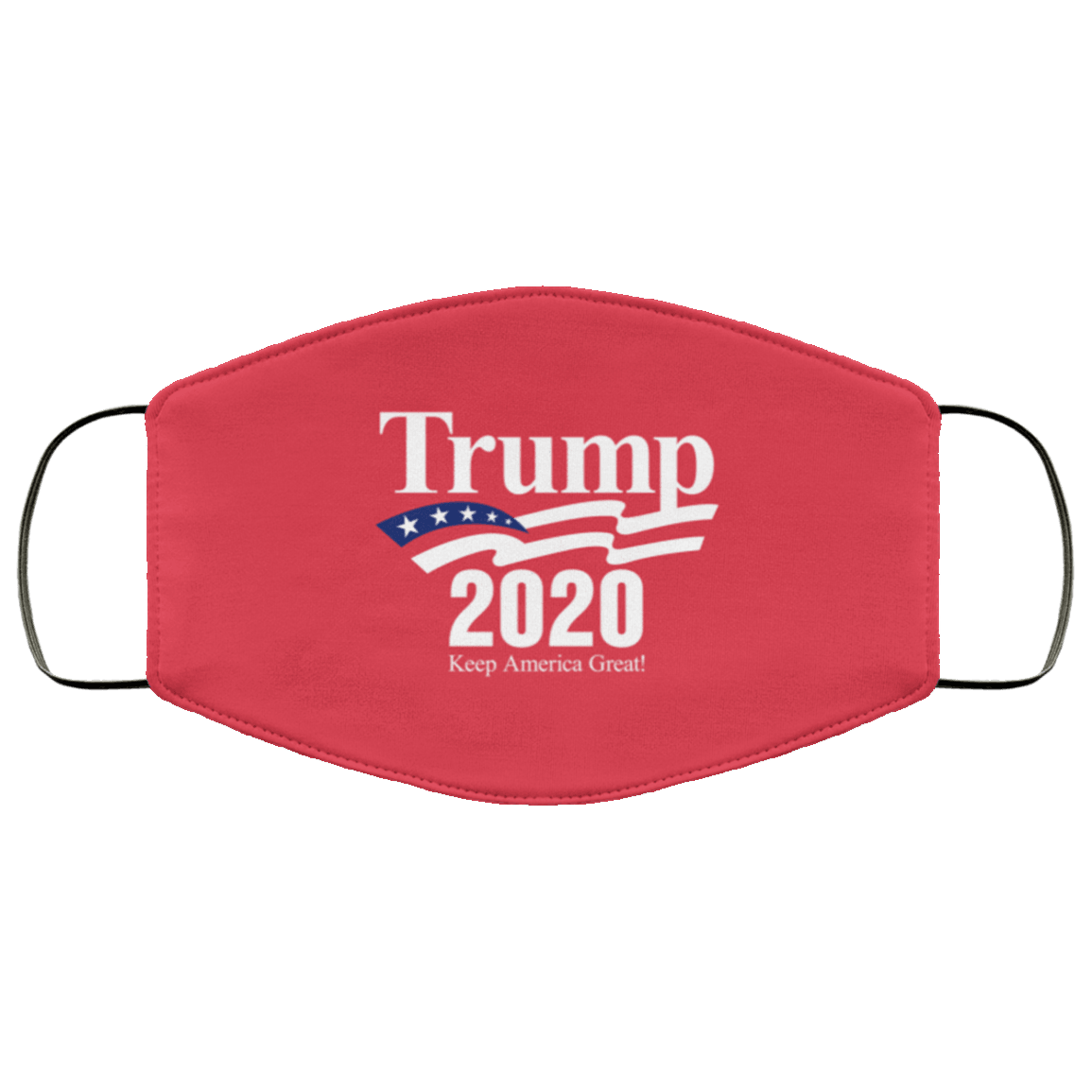 Designs by MyUtopia Shout Out:Trump 2020 Keep America Great US Flag Adult Fabric Face Mask with Elastic Ear Loops,3 Layer Fabric Face Mask / Red / Adult,Fabric Face Mask