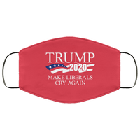 Load image into Gallery viewer, Designs by MyUtopia Shout Out:Trump 2020 Make Liberals Cry Again Adult Fabric Face Mask with Elastic Ear Loops,3 Layer Fabric Face Mask / Red / Adult,Fabric Face Mask

