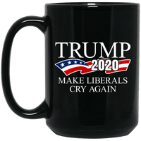 Load image into Gallery viewer, Designs by MyUtopia Shout Out:Trump 2020 Make Liberals Cry Again Ceramic Coffee Mug,15 oz / Black,Ceramic Coffee Mug
