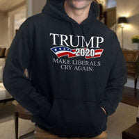 Load image into Gallery viewer, Designs by MyUtopia Shout Out:Trump 2020 Make Liberals Cry Again Core Fleece Pullover Hoodie

