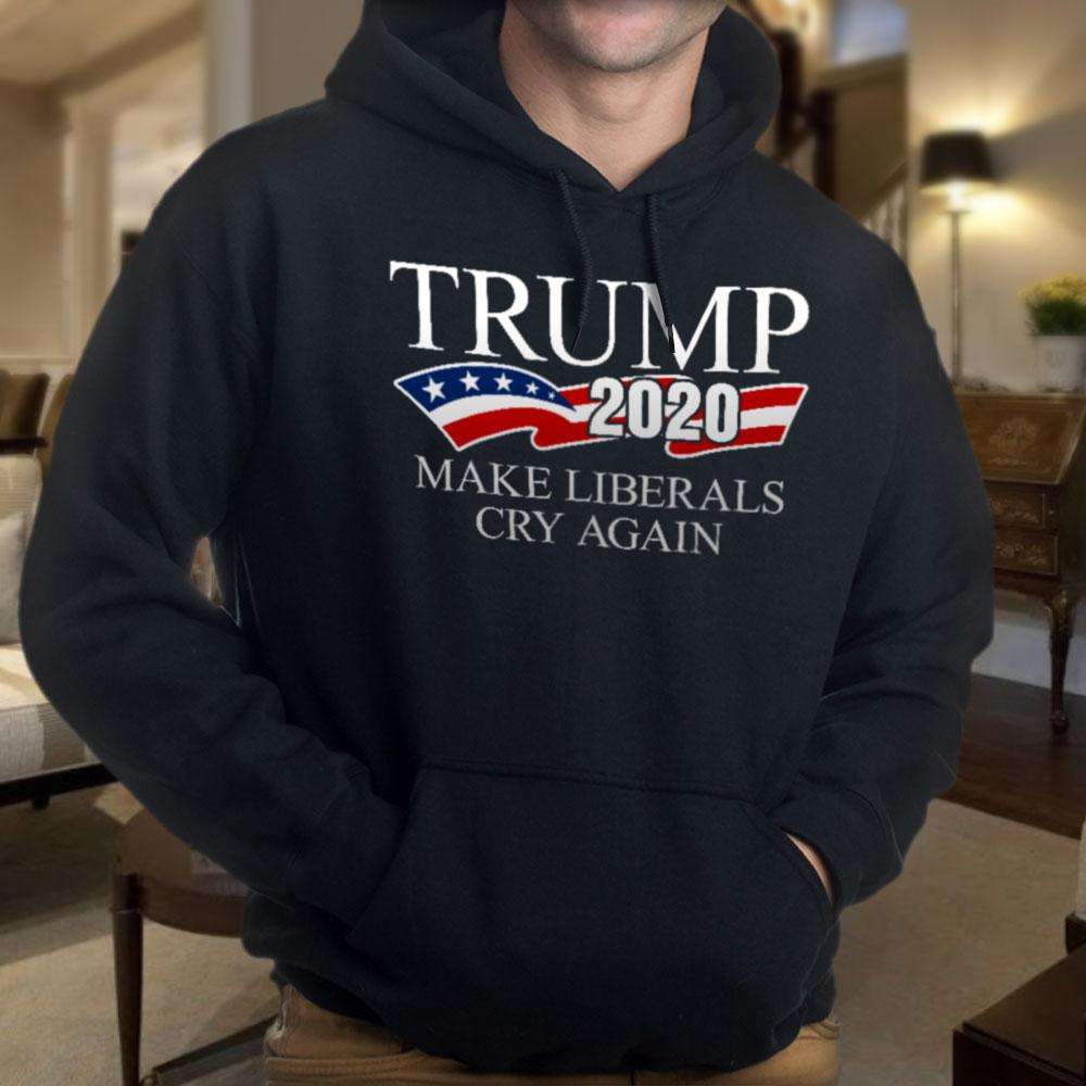 Designs by MyUtopia Shout Out:Trump 2020 Make Liberals Cry Again Core Fleece Pullover Hoodie