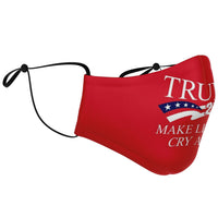 Load image into Gallery viewer, Designs by MyUtopia Shout Out:Trump 2020 Make Liberals Cry Again Fitted Face Mask, Adjustable Ear Loops
