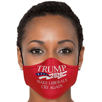 Load image into Gallery viewer, Designs by MyUtopia Shout Out:Trump 2020 Make Liberals Cry Again Fitted Face Mask, Adjustable Ear Loops
