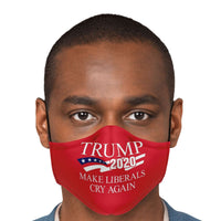 Load image into Gallery viewer, Designs by MyUtopia Shout Out:Trump 2020 Make Liberals Cry Again Fitted Face Mask, Adjustable Ear Loops
