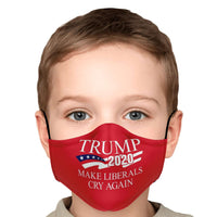 Load image into Gallery viewer, Designs by MyUtopia Shout Out:Trump 2020 Make Liberals Cry Again Fitted Face Mask, Adjustable Ear Loops
