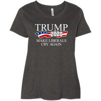 Load image into Gallery viewer, Designs by MyUtopia Shout Out:Trump 2020 Make Liberals Cry Again Ladies&#39; Curvy T-Shirt,Vintage Smoke / Plus 1X,Ladies T-Shirts
