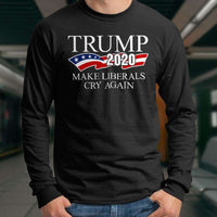 Load image into Gallery viewer, Designs by MyUtopia Shout Out:Trump 2020 Make Liberals Cry Again Long Sleeve Ultra Cotton T-Shirt
