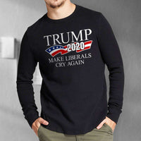 Load image into Gallery viewer, Designs by MyUtopia Shout Out:Trump 2020 Make Liberals Cry Again Long Sleeve Ultra Cotton T-Shirt
