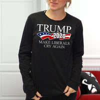 Load image into Gallery viewer, Designs by MyUtopia Shout Out:Trump 2020 Make Liberals Cry Again Long Sleeve Ultra Cotton T-Shirt
