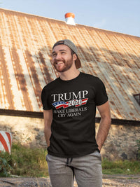Load image into Gallery viewer, Designs by MyUtopia Shout Out:Trump 2020 Make Liberals Cry Again Unisex Jersey Short-Sleeve T-Shirt
