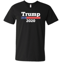 Load image into Gallery viewer, Designs by MyUtopia Shout Out:Trump 2020 Men&#39;s Printed V-Neck T-Shirt,S / Black,Adult Unisex Vneck Tee
