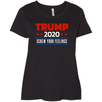 Load image into Gallery viewer, Designs by MyUtopia Shout Out:Trump 2020 Screw Your Feelings Ladies&#39;Plus Size Curvy T-Shirt,Black / Plus 1X,Ladies T-Shirts
