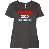 Load image into Gallery viewer, Designs by MyUtopia Shout Out:Trump 2020 Screw Your Feelings Ladies&#39;Plus Size Curvy T-Shirt,Vintage Smoke / Plus 1X,Ladies T-Shirts
